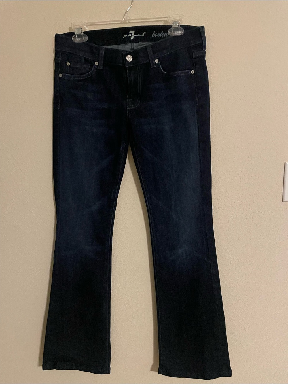 7 For All Mankind. Bootcut Low Rise Dark Wash Jeans Size 29